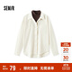 森馬（Semir）長(cháng)袖襯衫女冬季中長(cháng)款假兩件寬松磨毛襯衣通勤溫柔系101724105005