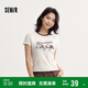 森馬（Semir）史努比系列短袖T恤女短款緊身撞色風(fēng)夏季小個子印花101524100004