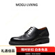 LOAKETON MOGULVXING高端品牌內(nèi)增高男鞋英倫德比鞋男款商務(wù)休520禮物 黑色小牛 37