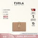 芙拉（FURLA）【七夕禮物】Flow牛皮小號(hào)女士短款雙折錢(qián)包卡包卡夾證件收納包 灰褐色
