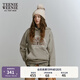 Teenie Weenie小熊女裝休閑簡(jiǎn)約冬季運動(dòng)加絨連帽衛衣寬松時(shí)髦復古 軍綠色 L (170)
