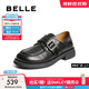 百麗（Belle）復古樂(lè )福鞋女2025秋新商場(chǎng)同款牛皮兩穿便士樂(lè )福鞋D9W1DCM5 黑色 37 (235mm)