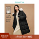 茵曼（INMAN）2025秋冬女裝新款高充絨量白鴨絨連帽毛領(lǐng)羽絨服長(cháng)款外套大衣上衣 午夜黑 S