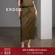 ERDOS 春夏直筒裙時(shí)髦抽繩設計簡(jiǎn)約百搭舒適時(shí)尚休閑女半身裙 軍綠 M 160/68A