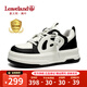 楓葉（leaveland）厚底板鞋女夏季新品簡(jiǎn)版時(shí)尚透氣熊貓小白鞋增高軟底休閑鞋子女 白色/黑（皮鞋碼） 37