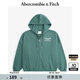 ABERCROMBIE & FITCH女裝24春秋款經(jīng)典LOGO抓絨拉鏈開(kāi)襟衛衣外套KI152-4128 橄欖綠 L 165/104A