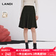 藍地（LANDI）墨綠色羊毛套裝半裙女秋冬新款小個子短款半身裙 墨綠 M