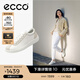 愛步（ECCO）板鞋女 軟底輕盈耐磨百搭牛皮德訓休閑鞋 柔酷零點220253 白色/灰白色22025352292 37