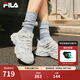 斐樂(lè )（FILA）官方楊冪同款女鞋蕨草鞋2代老爹鞋2025夏季新款透氣休閑鞋運動(dòng)鞋 白中白/亮灰-AB 37.5