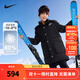 NIKE 耐克童裝男童中長(cháng)款羽絨服冬季新款兒童保暖連帽上衣外套 正黑色 160 /80 充絨量240克【建議身高158-170cm】