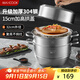 美廚（maxcook）蒸鍋 304不銹鋼32cm三層蒸鍋 加厚復底湯鍋 燃氣電磁爐通用MCZ866