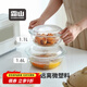 霜山耐熱玻璃碗家用雙耳碗沙拉碗蒸蛋碗微波爐專(zhuān)用器皿帶蓋玻璃煲 【1.6L】?jì)瓤趶?8cm（洗碗機可用）