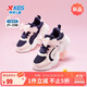 特步（XTEP）童鞋女童貓咪裝飾休閑鞋小童網(wǎng)孔魔術(shù)貼運動(dòng)鞋 烏紫色/帆白 32