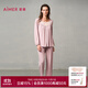 愛(ài)慕家居服套裝24AW睡美人長(cháng)袖帶杯分身睡衣套裝AM46A111 陶瓷粉L7A 165