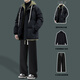 駱森馳（LUOSENCHI）假兩件棉服外套男休閑套裝冬季學(xué)生新款潮流港風(fēng)面包服棉衣三件套 【3件裝】WT99棉衣黑色+半高領(lǐng)打底衫+加絨JR XL