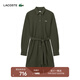 LACOSTE法國鱷魚(yú)女裝翻領(lǐng)時(shí)尚休閑長(cháng)袖中長(cháng)裙連衣裙|EF3263 L7A/褐綠色 M (165) 38
