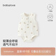 babylove嬰兒背心包屁衣夏季薄款衣服純棉網(wǎng)眼無(wú)袖三角哈衣爬服寶寶連體衣