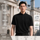 布克兄弟（BrooksBrothers）[涼感]布克兄弟男士25夏新款商務(wù)精致小領(lǐng)純色polo衫 0004-黑色 L