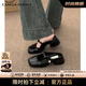 CAMILA KSENIA拖鞋女2025新款夏季涼鞋顏值高跟鞋外穿中跟包頭高端單鞋舒適涼拖黑色36
