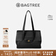 BAGTREE明星同款包包樹(shù)海豚包輕奢品牌植鞣皮托特包大容量通勤女士電腦包 大號-黑色 能裝14寸MacBook 高級小眾