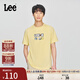 Lee25新品舒適版圓領(lǐng)Logo印花男女同款短袖T恤休閑潮LUT0098414LE 黃色（尺碼偏大，拍小一碼） XL