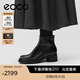 愛步（ECCO）靴子女 女鞋冬季牛皮短靴粗跟保暖女靴 雕塑222413 黑色22241301001 36 （尺碼偏小，建議拍大一碼）