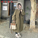 RLAS灰色大毛領(lǐng)派克服女2025年冬季新款韓系長(cháng)款過(guò)膝加絨工裝棉服外套 軍綠色   升級加厚版 XL 【建140斤內】