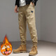 JEEP SPIRIT吉普工裝褲男秋冬季運動(dòng)束腳褲子男士休閑男褲 卡其色 XL