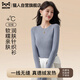 貓人2025新款無(wú)縫針織衫女士圓領(lǐng)套頭黑色打底衫內搭修身保暖毛衣上衣