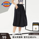 dickies半身裙女 純色學(xué)院風(fēng)a字中吊帶長裙 DK010196 黑色 L （28）