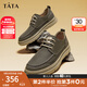 他她（TATA）牛皮厚底復古休閑板鞋男美式工裝鞋商務(wù)皮鞋PYE01CM3 卡其色 43