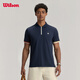 威爾勝（Wilson）官方夏季男士ON THE DAILY透氣吸濕速干網(wǎng)球運動(dòng)短袖POLO衫 WM20083532DBC-海軍藍 M /175/96A