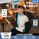 馬·拉?。∕.Latin）/童裝兒童毛衣冬新款男女大童學院風漫畫半高領(lǐng)毛衣 米色 130 cm
