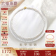 六福珠寶 珍珠項鏈18K金花紋扣淡水珍珠頸鏈 總重約25.43克