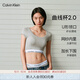 Calvin Klein內衣【CK曲線(xiàn)杯摩登引力帶】女士ck聚攏升杯顯腰細T恤式外擴文胸 P7A-莫奈灰 S