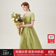 范思藍恩法式方領(lǐng)連衣裙女2024夏季新款氣質(zhì)收腰褶皺設計感12999 龍蒿綠 XL