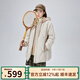 艾萊依（ERAL）冬季新款假兩件羽絨服女連帽寬松時(shí)尚保暖棒球服外套 米灰色 L 165【建議130-145斤】