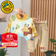 G.DUCKKIDS童裝男童秋裝套裝兒童服裝男寶寶春秋季紳士三件套1-3歲小童衣服 黃襯衫【小蜜蜂】 100 尺碼2~3歲【 90-100cm】cm