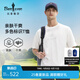 比音勒芬【長(zhǎng)絨棉】2025夏季新款男上衣休閑戶外多色親膚柔軟圓領(lǐng)短袖T恤 28米白色 L