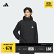 adidas拒水加絨內(nèi)膽三合一連帽外套男女秋冬阿迪達斯官方輕運動 黑色   L