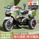 小果凍兒童電動(dòng)摩托車(chē)三輪車(chē)閃光輪可遙控可坐人男女孩充電玩具汽車(chē)警車(chē) 巔峰綠色【雙驅+閃燈輪+背箱+皮座+遙控+禮包】