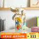 樂(lè)扣樂(lè)扣（LOCK&LOCK）萌趣雙飲塑料杯吸管直飲兩用大容量卡通戶外便攜水杯900ML白色
