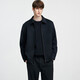 卓凡尼·華倫天奴（GIOVANNI VALENTINO）秋冬季男士全羊毛呢翻領(lǐng)夾克休閑寬松百搭外套 黑色 L