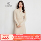 帕什羊絨連衣裙女中長(cháng)款35%山羊絨秋冬V領(lǐng)基礎厚款打底針織衫NF-11226 淺米色 M