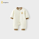 童泰（TONGTAI）嬰兒連體衣秋冬季純棉夾棉寶寶衣服新生兒哈衣薄棉爬服暖白73cm
