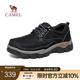 駱駝（CAMEL）新款柔軟磨砂牛皮寬楦止滑大頭經(jīng)典休閑鞋男士 G13A307163  黑色 41