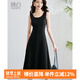 晚白【新品】2025秋款內搭背心裙顯瘦法式A擺打底連衣裙 黑色 2XL