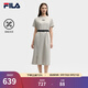 FILA 斐樂官方女子針織連衣裙2025夏季裝休閑寬松涼感T恤裙（無腰帶） 單調(diào)灰-GY S 160/80A/S