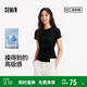 森馬（Semir）森柔棉|商場同款短袖T恤女短款修身設(shè)計感2025夏衣服101325100095