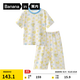 蕉內(nèi)（Bananain）棉棉520H兒童睡衣男女童好好吃主題涼感印花短袖中褲家居服套裝夏 冰山藍-君子之蕉 160